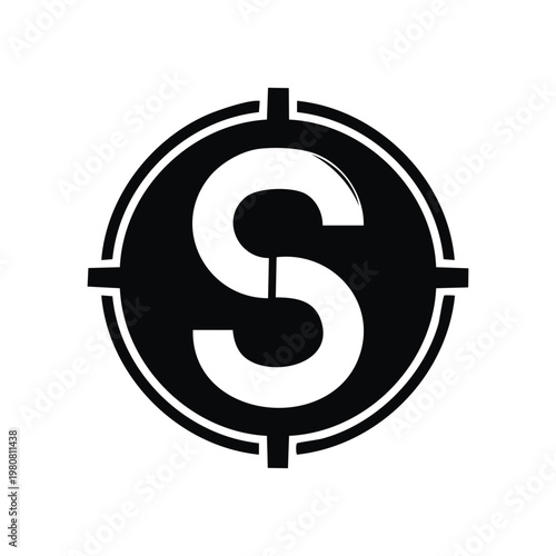 Shiny 3D dollar sign business icon and metal currency symbol on a white background as a vector illustration for web design