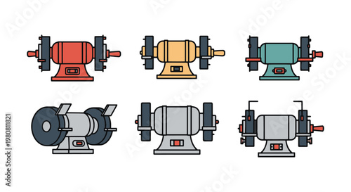 Bench Grinder Line art vector abstract modern graphic