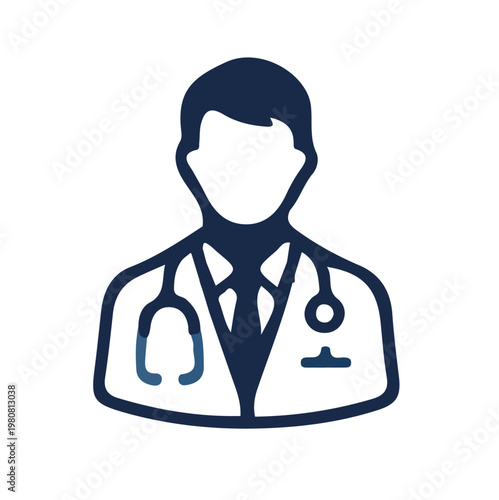 Vector illustration of a Doctor, Single man icon. People icon. User profile symbol. Person symbol. Businessman