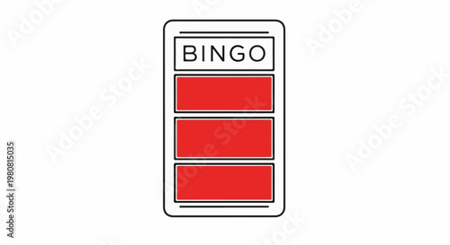 A simple graphic illustration of a bingo card with the word "BINGO" and three red filled squares