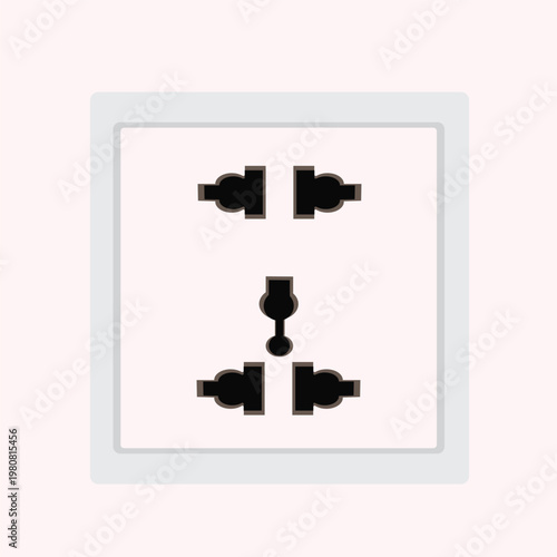 A black chess board game icon featuring a 3d metal robot hand holding a pixel vector handgun weapon illustration as a power symbol for business equipment