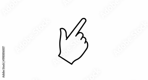 A minimalist black outline of a hand with an extended index finger pointing upwards
