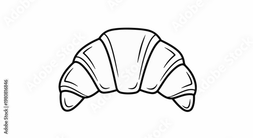 A simple line drawing of a crescent-shaped pastry