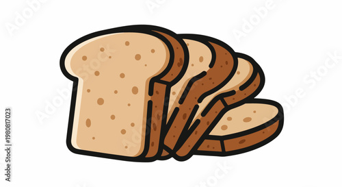 A stack of sliced loaf bread with a light brown crumb and darker crust