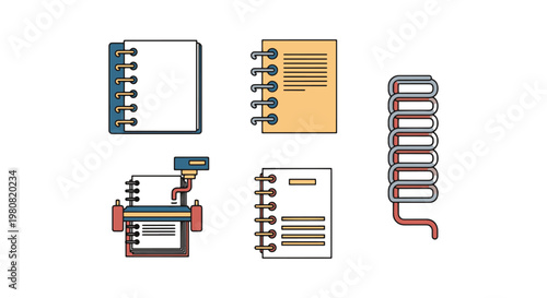Coil Binding Line art vector simple minimal illustration