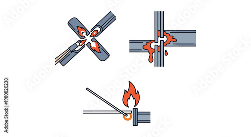 Brazing Line art vector set minimal abstract color