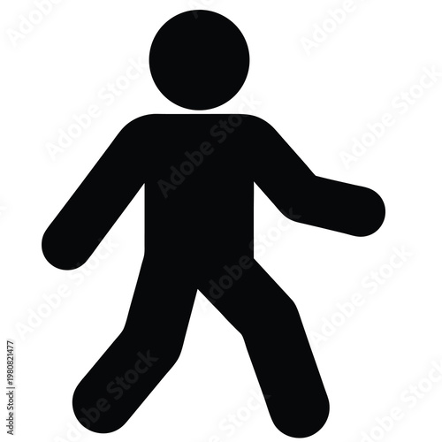 Silhouette of a pedestrian walking indicating crosswalk or safe crossing symbol