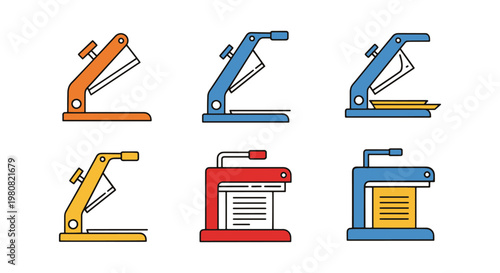 Guillotine Cutter Line art clean abstract shape vector