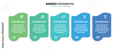 Business vector infographic template with 5 options or steps