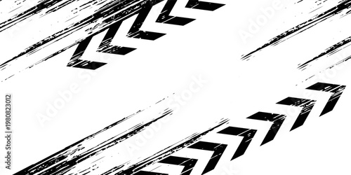 Tire tread marks, wheel textures, tire marks - car racing, motocross, drift, rally, off-road and others. eps 10 illustration