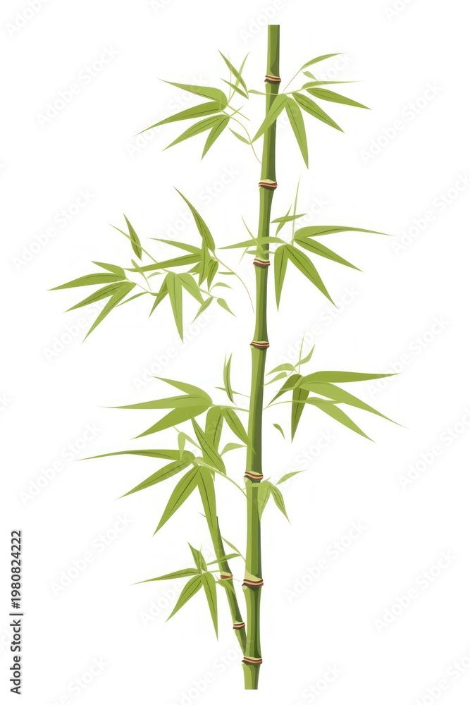 Naklejka premium Bamboo plant white background freshness.