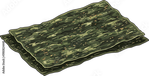 Nori sheets layered neatly represent essential items for making fresh.