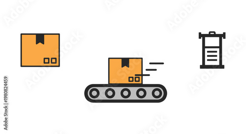 Conveyor System Line art simple abstract decorative vector