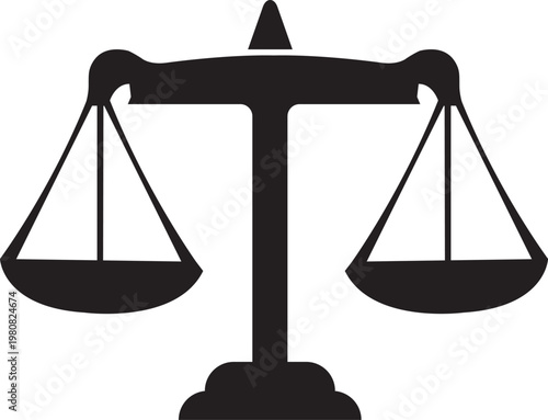 Simple scales of justice icon showing balanced legal symbol for law and fairness concept