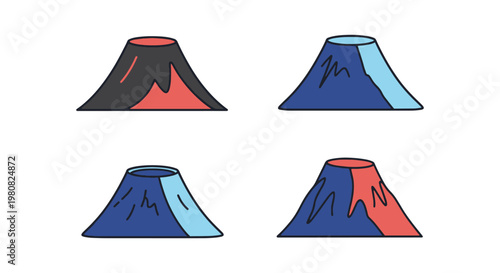 Cinder Cone Line art vector abstract minimal modern illustration