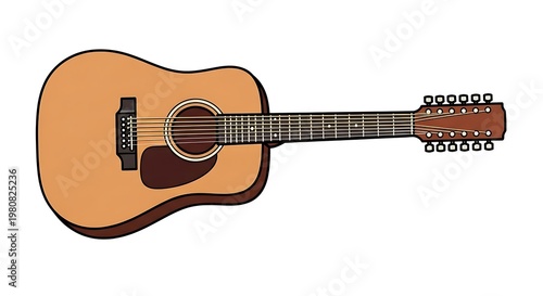 Acoustic Guitar Illustration Music.