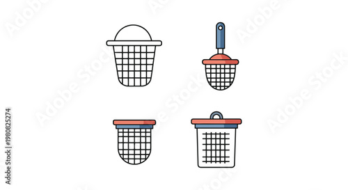 Bug Catcher Line art vector abstract clean decorative illustration