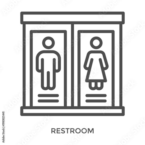 Restroom Icon Line Style. Design Vector Illustration