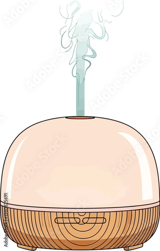 Diffuser emits a gentle mist to create a calm atmosphere in the home space.