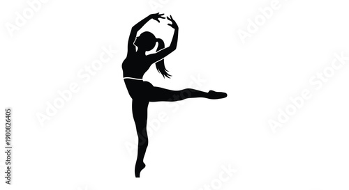 A graceful dancer strikes a pose captured in a striking black silhouette