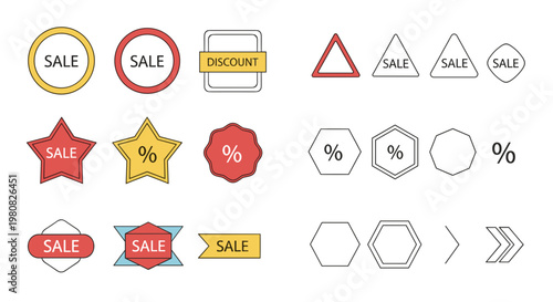 Sale discount percent signs and symbols.
