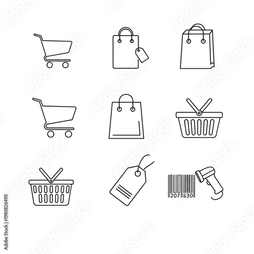 Shopping cart and bag icons 2.