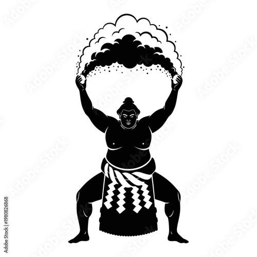 Sumo wrestler throws explosive powder whirlwind