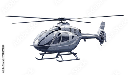 Helicopter 3D vector illustration isolated aircraft transport design
