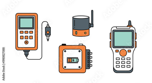 Data Logger Line art vector simple abstract shape illustration