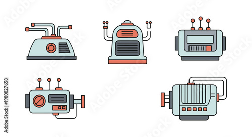Capacitor Machine Line art modern abstract vector
