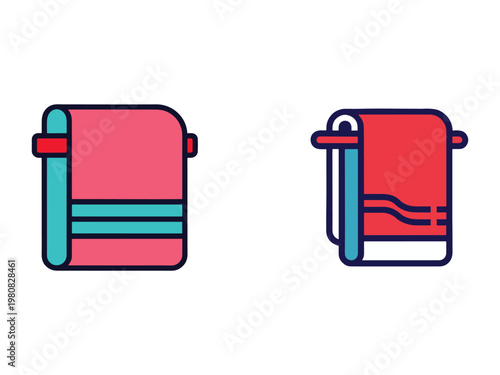 Towel and bathroom towels on a roller  bathroom essentials  home and household items