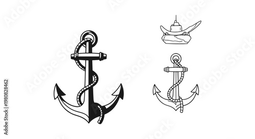 Captain Cabin Line art minimal abstract color vector