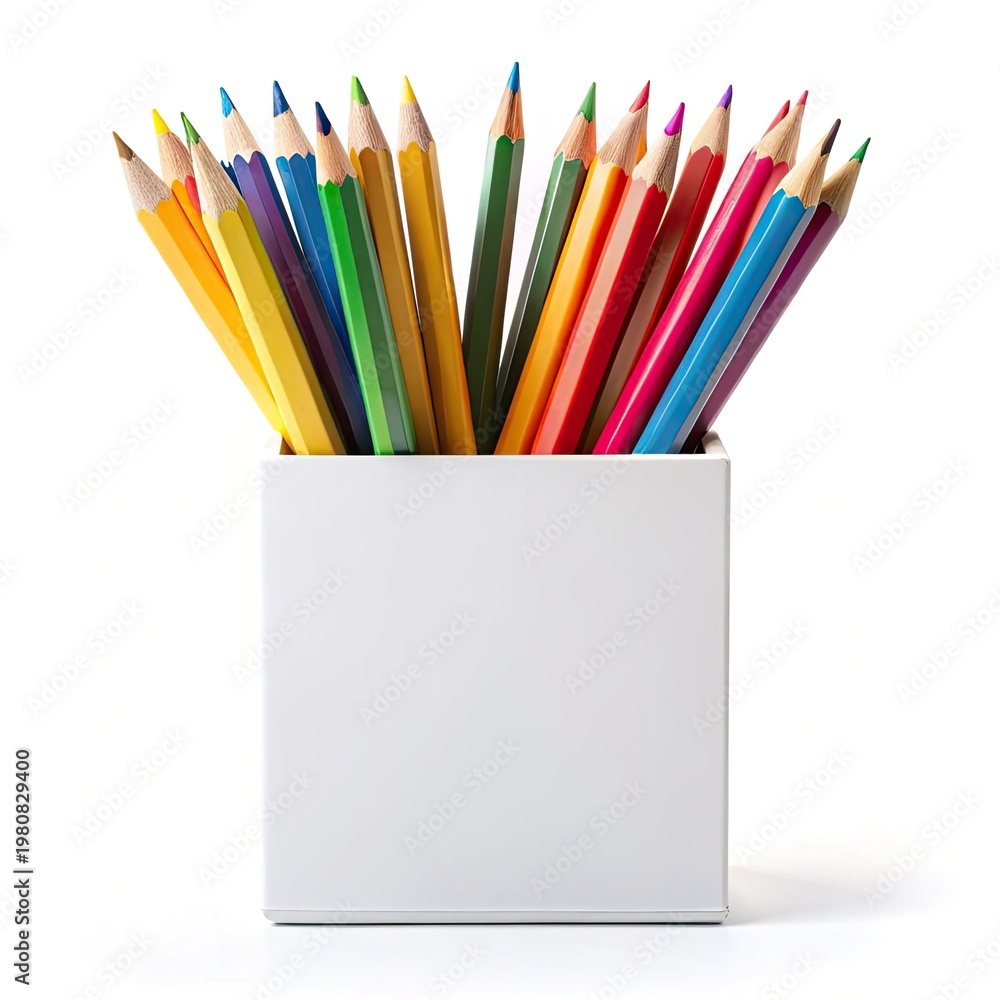 Fototapeta premium colored pencils on white background