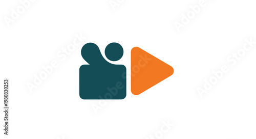 Play button icon with camera symbol for video recording and playback on digital devices and media platforms