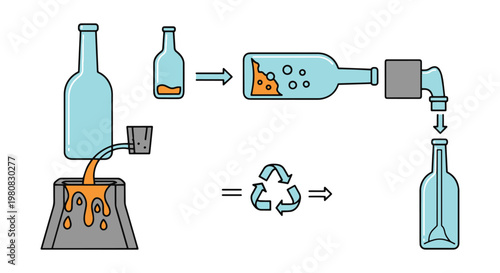 Glass recycling Line art creative abstract colorful pattern