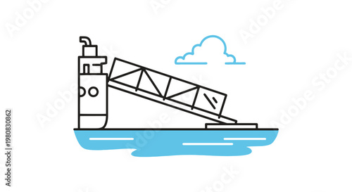Gangway Line art vector set minimal simple shapes illustration