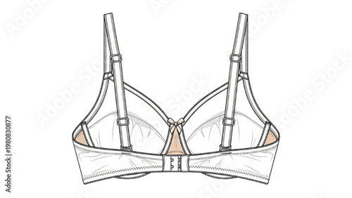 Vector CAD design of a woman's lingerie bra in a modern style