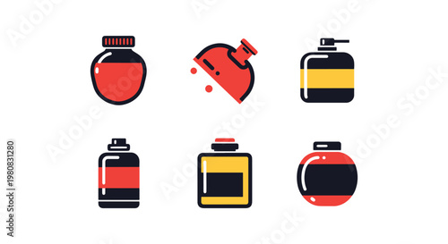 Hazardous Material Line art minimal shapes illustration