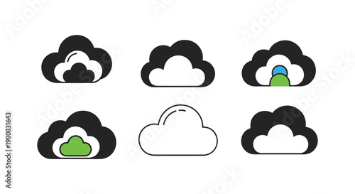 Carbon cloud Line art vector clean abstract color