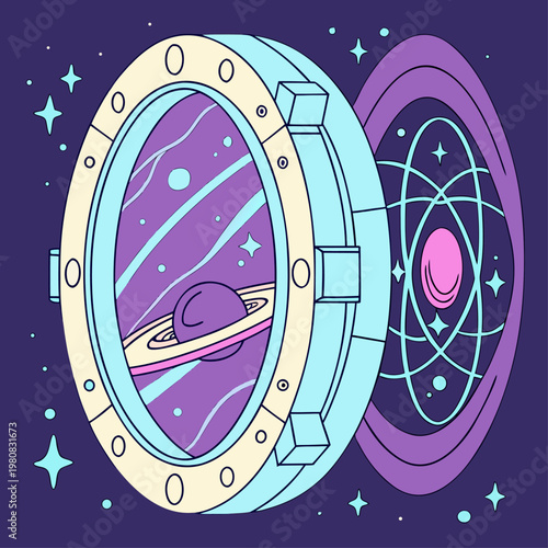 Futuristic Space Portal Abstract Vector Design