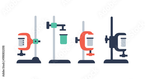 Clamp Stand Line art vector abstract minimal illustration