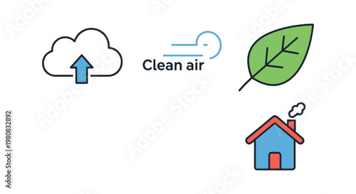 Clean air Line art vector set abstract creative illustration