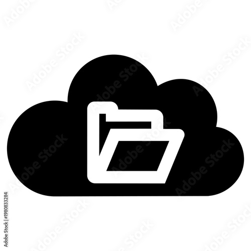 Cloud service vector icon. Cloud storage Illustration sign. Database symbol. Cloud drive logo.