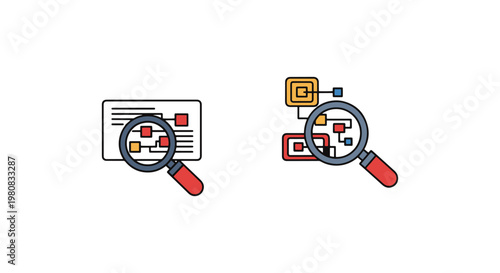 Digital viewer Line art vector modern colorful pattern illustration