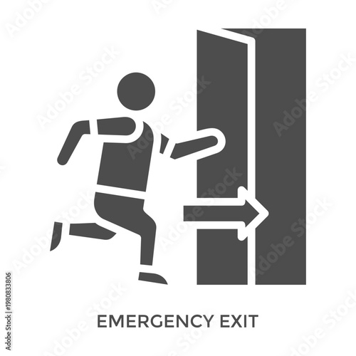 Emergency Exit Icon Line Style. Design Vector Illustration