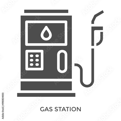 Gas Station Icon Line Style. Design Vector Illustration