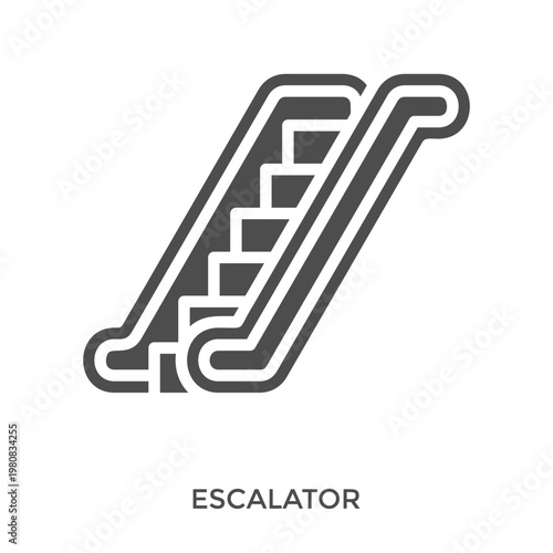 Escalator Icon Line Style. Design Vector Illustration