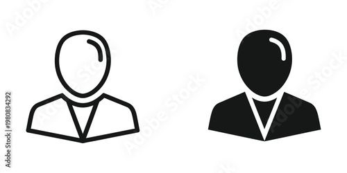 Contrast between a light-colored and dark-colored professional silhouette figure