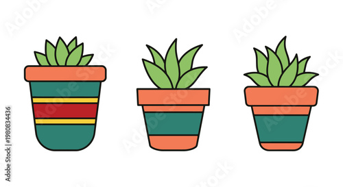 Garden Pot Line art vector minimal abstract modern illustration