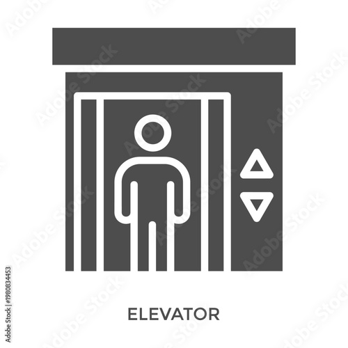 Elevator Icon Line Style. Design Vector Illustration